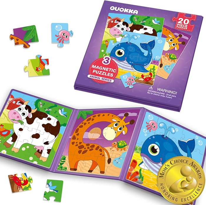 QUOKKA Magnetic Puzzles for Kids Ages 4-6 – 20 Pieces Toddler Puzzles Ages 2-4 – Travel Games... | Amazon (US)