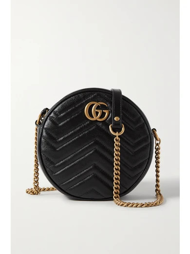 Gucci - Gg Marmont Circle Quilted Leather Shoulder Bag - Black | NET-A-PORTER (US)