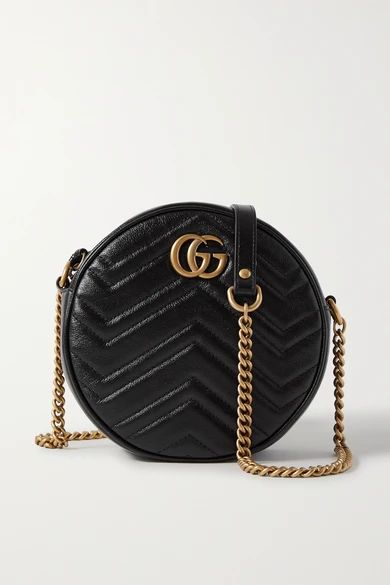 Gucci - Gg Marmont Circle Quilted Leather Shoulder Bag - Black | NET-A-PORTER (US)