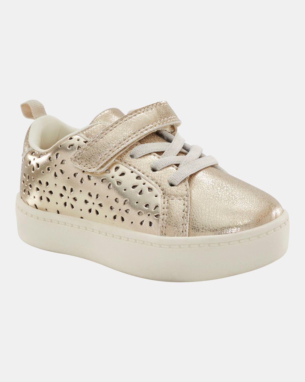 Toddler Girl Eyelet Glitter Sneakers - Gold | Carter's Inc