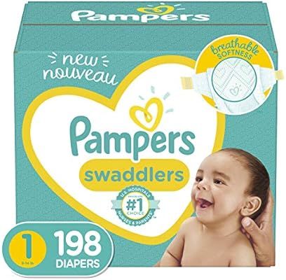 Diapers Newborn/Size 1 (8-14 lb), 198 Count - Pampers Swaddlers Disposable Baby Diapers, ONE MONT... | Amazon (US)