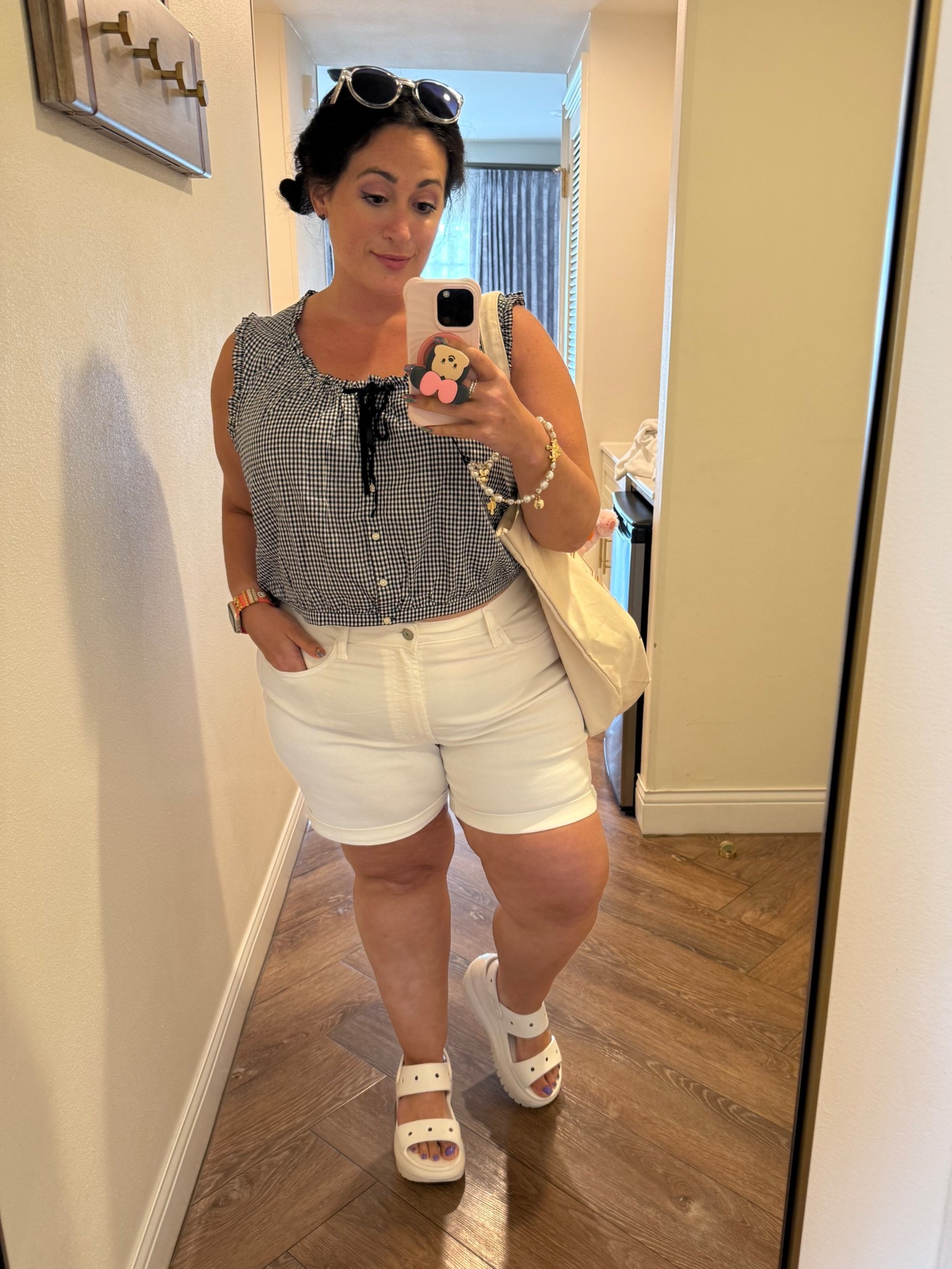 Casual shopping at Disney springs outfit! I have these shorts in EVERY color - so comfy and the perfect length  

#LTKFindsUnder50 #LTKMidsize #LTKSaleAlert