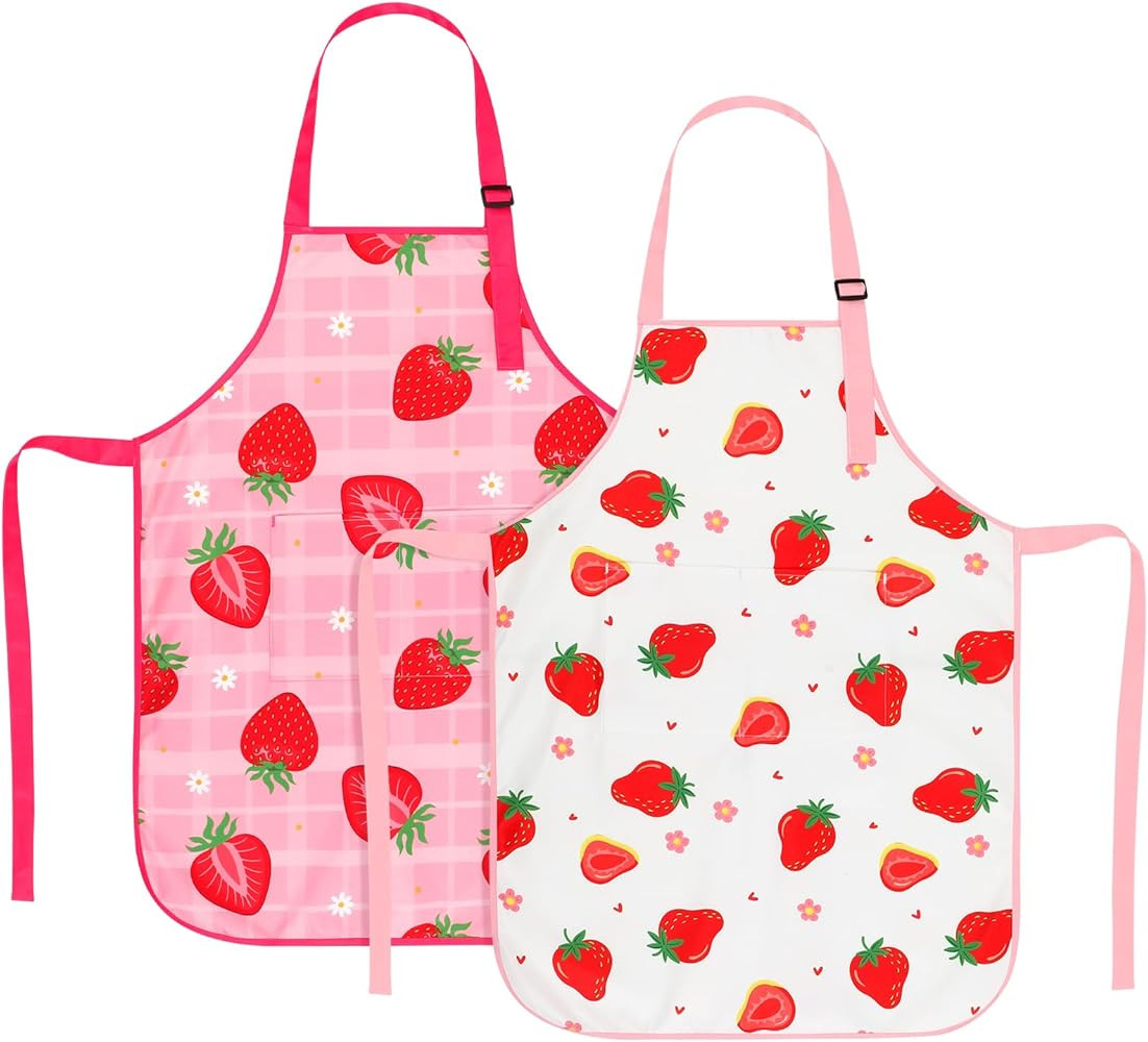 Paquete de 2 delantales para ni\u00f1os, bonitos delantales de cocina, delantal de arte impermeab... | Amazon (US)