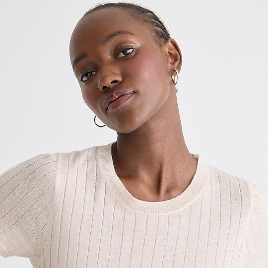 Silk-cashmere cropped T-shirt | J.Crew US