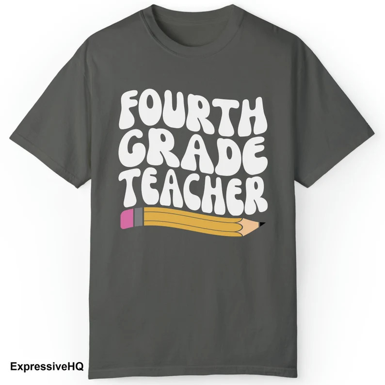 Fourth Grade Teacher Shirt, Retro Comfort Colors Teacher Shirt, Teacher Appreciation Gift, Back t... | Etsy (US)