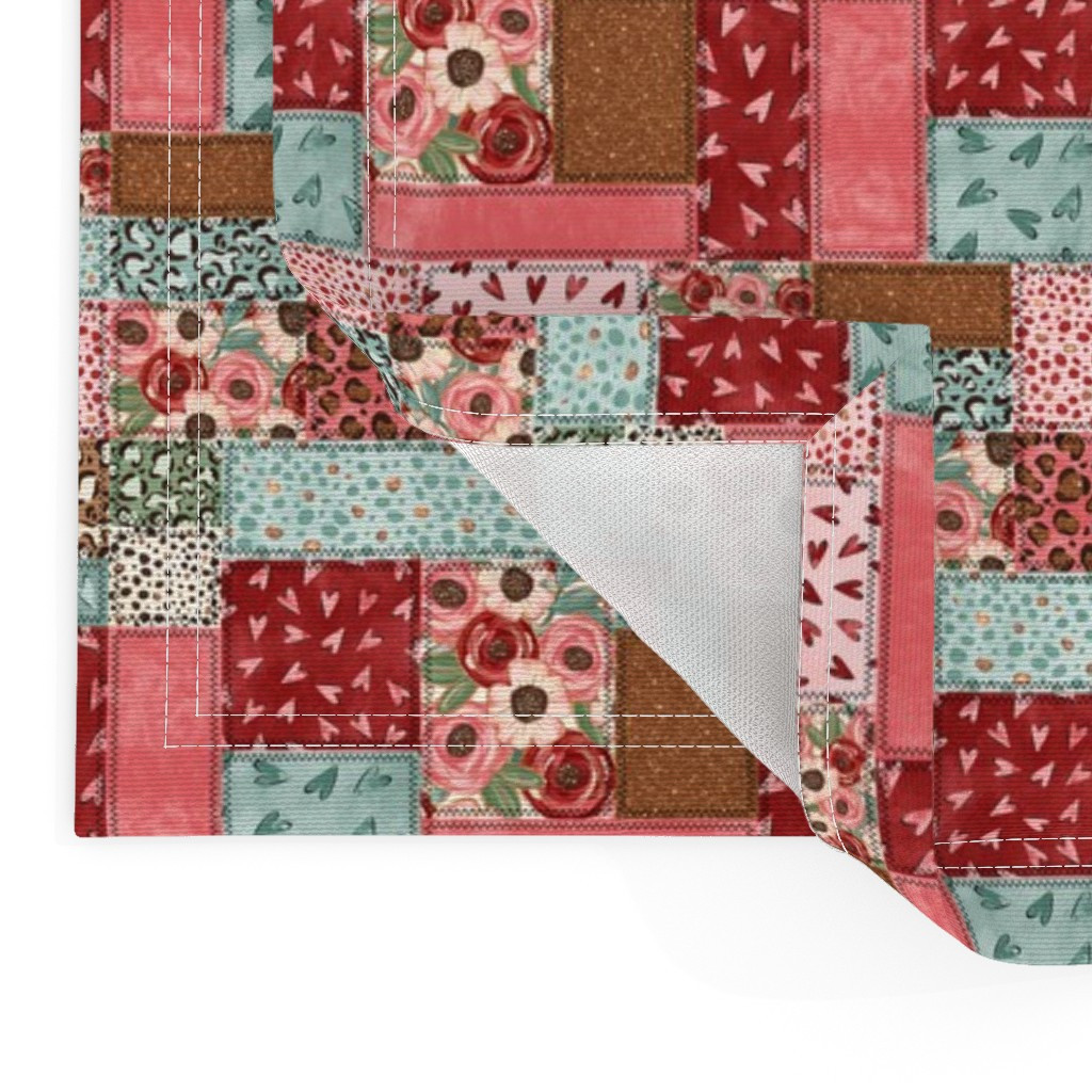 Placemat in Valentine Patchwork Quilt | Spoonflower