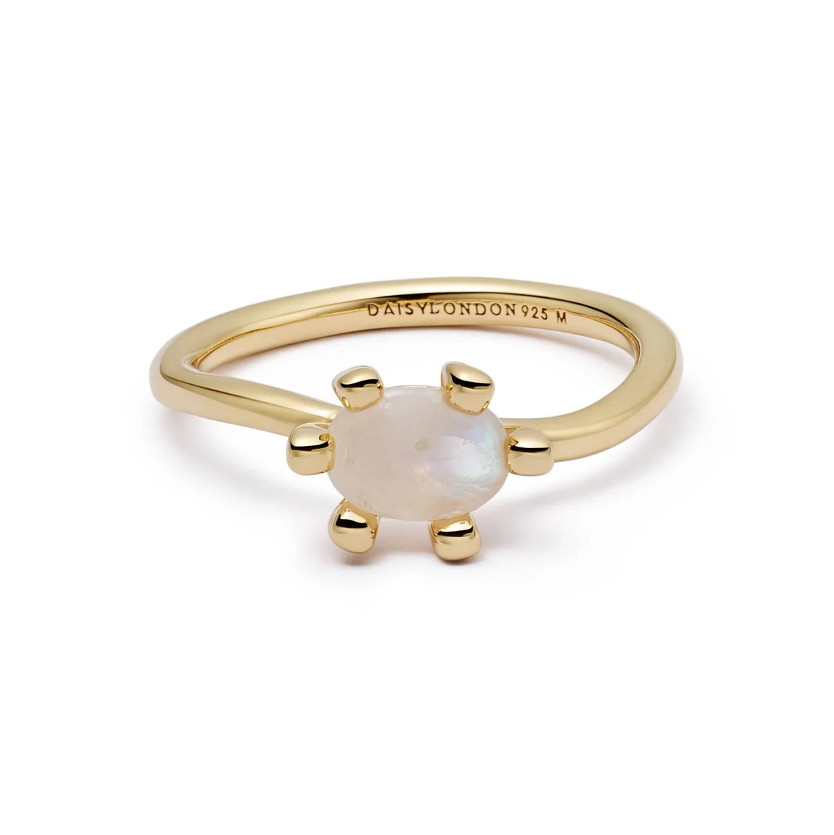 Moonstone Claw Ring 18ct Gold Plate | Daisy London Jewellery
