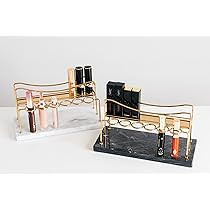 OMBRE HOME Luxury Handmade Natural Marble Lipstick Holder Organizer Display Stand with Gold Brass Ha | Amazon (US)