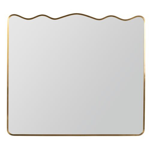 Lenae Wavy Top Wall Mirror, Gold | One Kings Lane