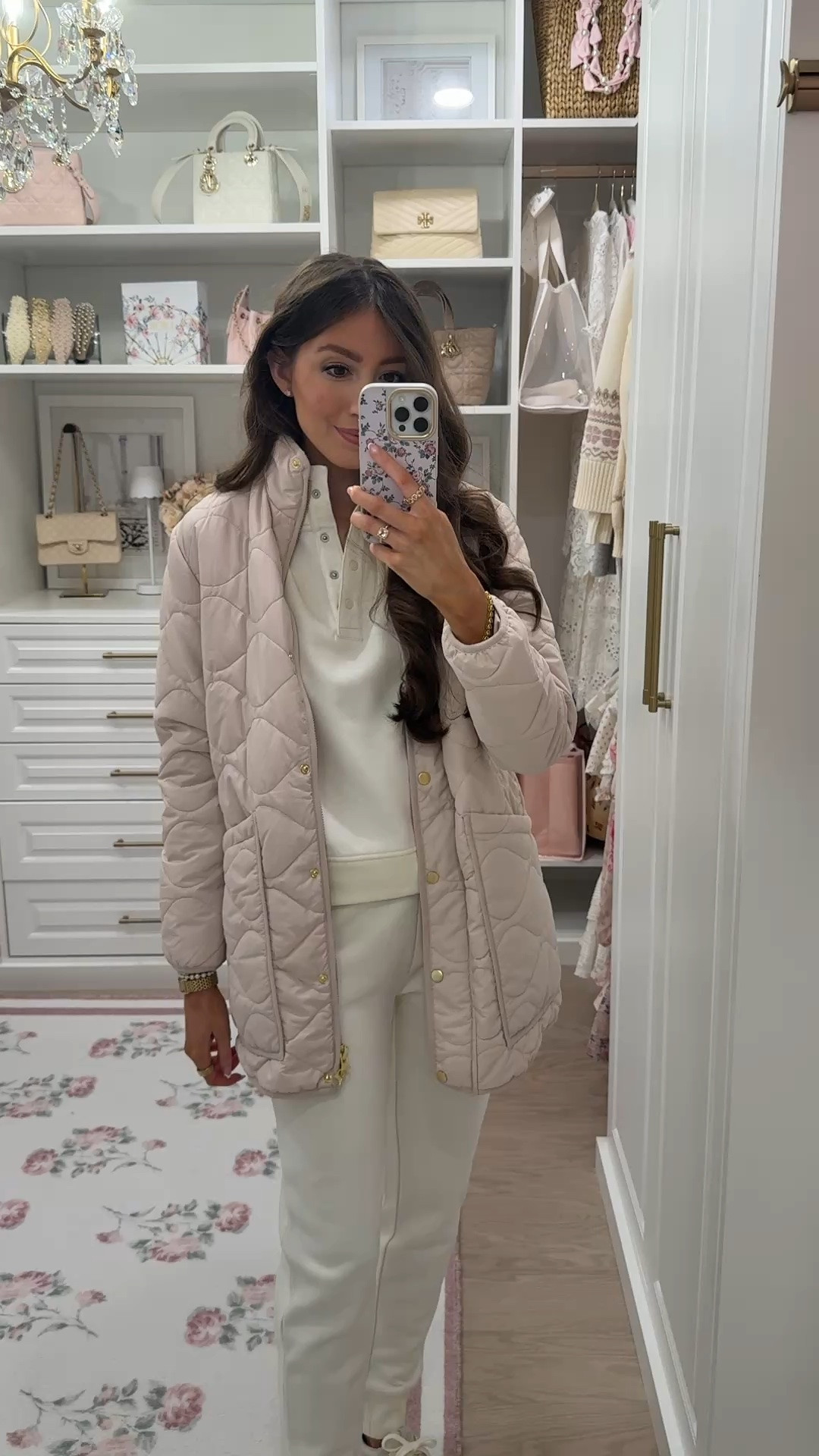 Walmart new arrivals! Cozy fall outfit idea. Sized up 2 sizes in sweatshirt for an oversized look! Sized up 1 size in bottoms