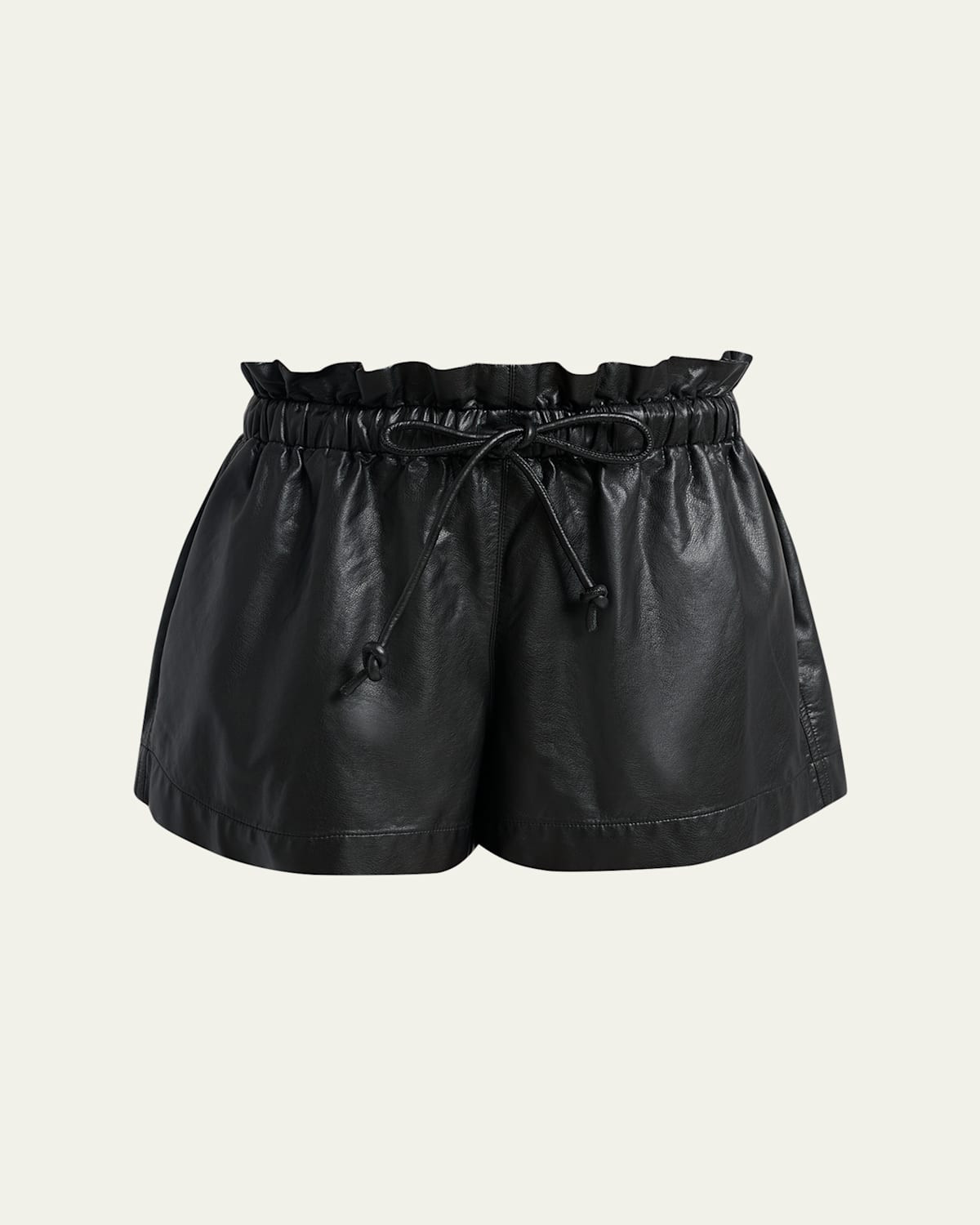 Naline Paperbag-Waist Faux Leather Shorts | Bergdorf Goodman
