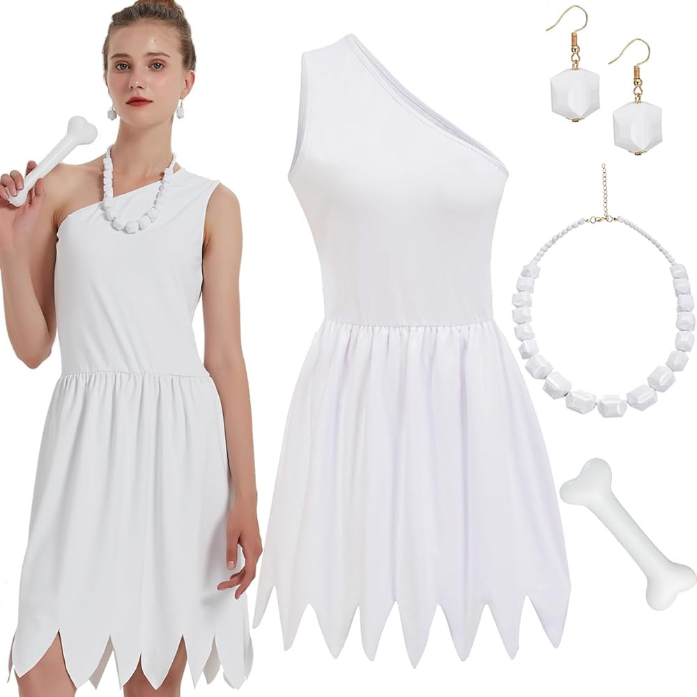 Halloween Family Costume for Women 2025 White Dress Outfit with Necklace Accessories | Amazon (US)