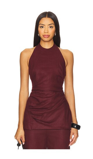 FAITHFULL THE BRAND Fia Top in Burgundy. - size S | Revolve Clothing (Global)