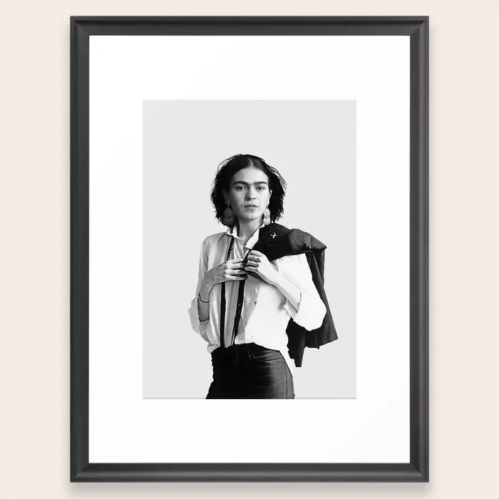 Frida Kahlo Wearing White Shirt Framed Art Print | Society6