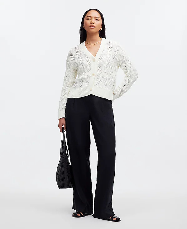 Open Cable-Stitch Cardigan Sweater | Madewell