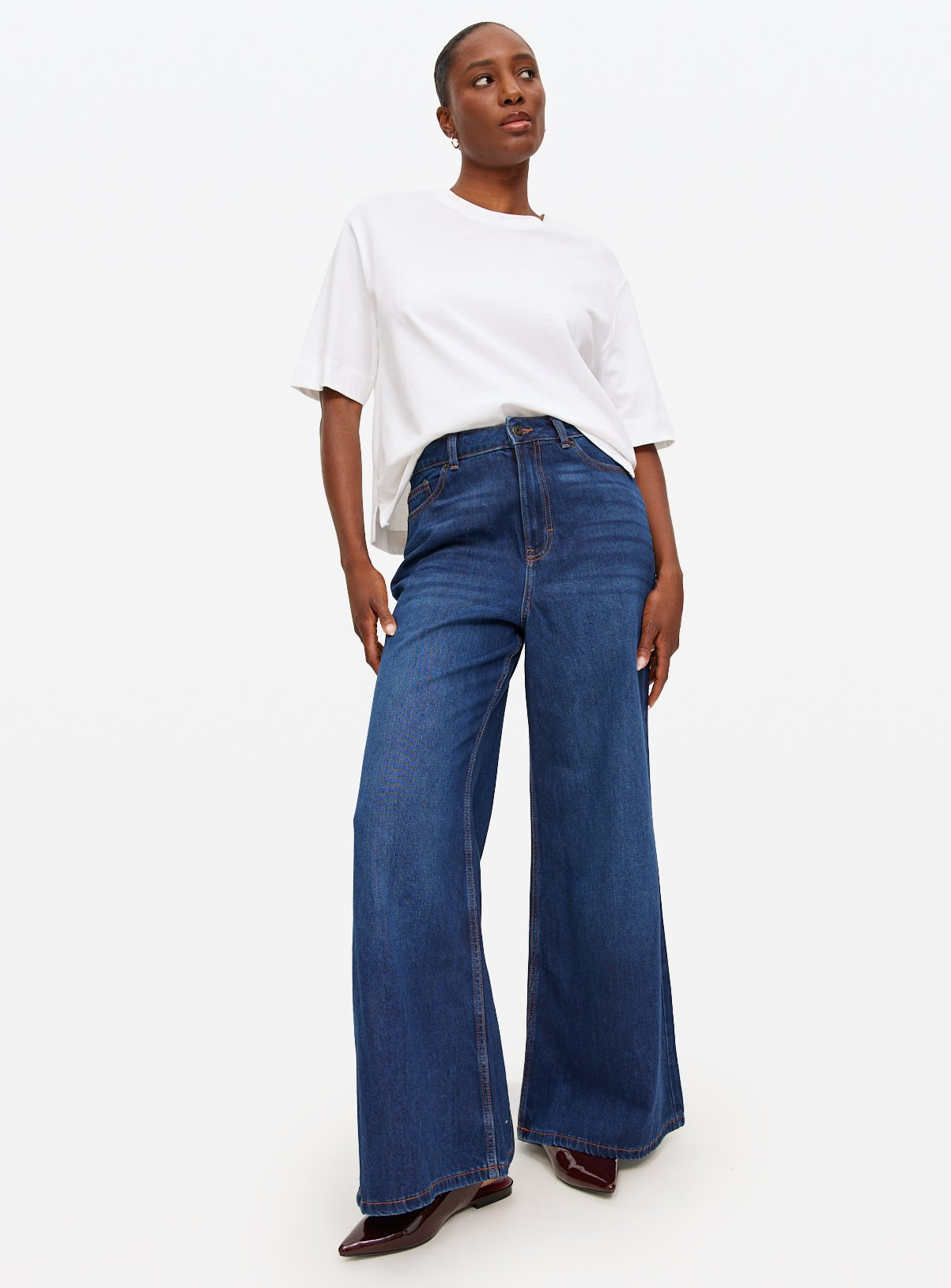 Rinse Palazzo Flared Leg Denim Jeans | Tu Clothing