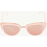 Cateye Sunglasses With Gold Trims In Pastel Pink | Stradivarius (UK)
