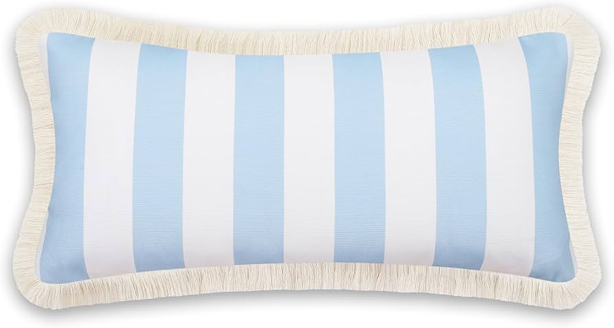 Hofdeco Premium Coastal Patio Indoor Outdoor Long Lumbar Pillow Cover Only, 12"x26" Water Repelle... | Amazon (US)