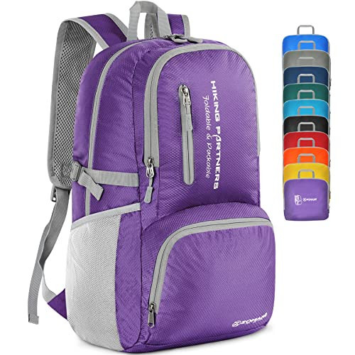 ZOMAKE Lightweight Packable Backpack, 35L Light Foldable Hiking Backpacks Water Resistant Collapsible Daypack for Travel(Purple) | Amazon (US)