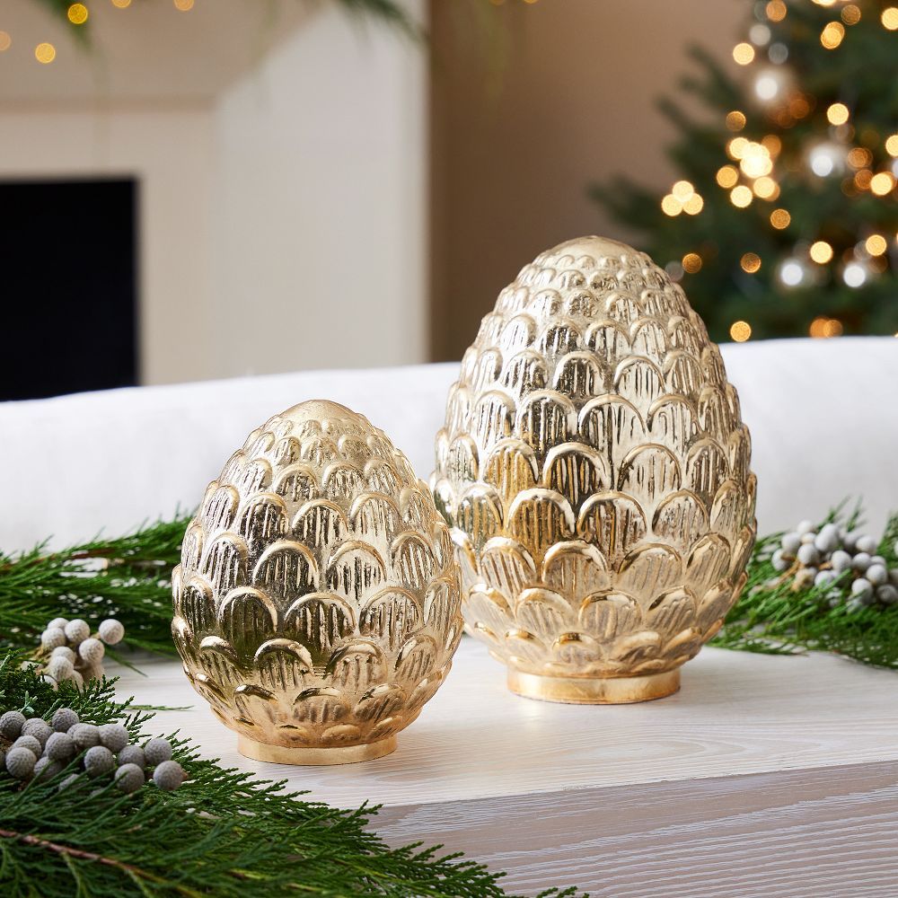 Gold Mercury Pinecones | West Elm (US)