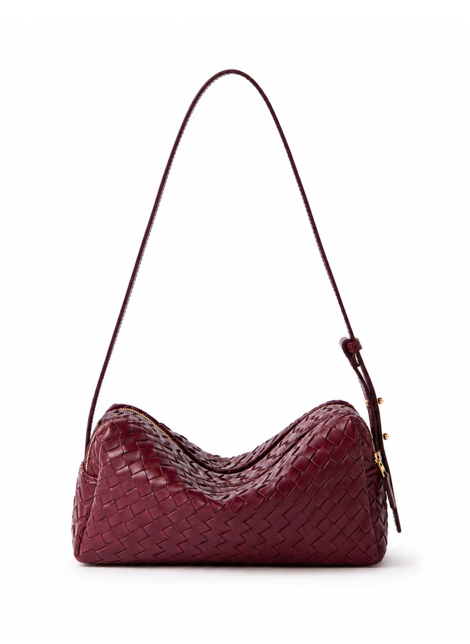 Trousse Woven Leather Burgundy - Woven Leather Bags - Elleme | Elleme