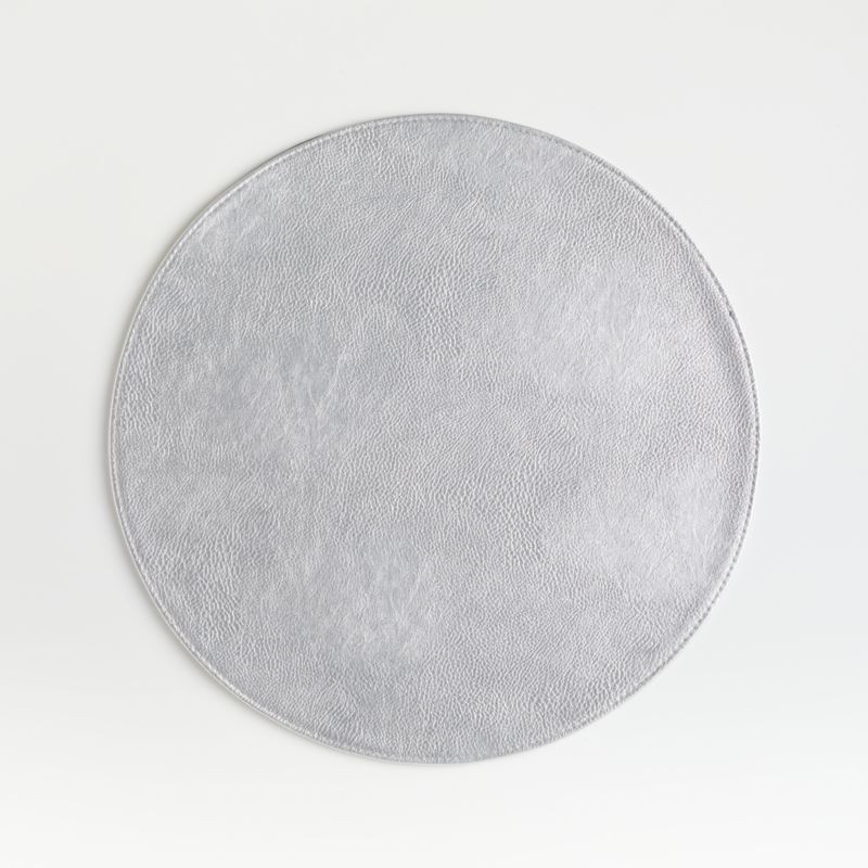 Maxwell Silver Round Easy-Care Christmas Placemat + Reviews | Crate & Barrel | Crate & Barrel