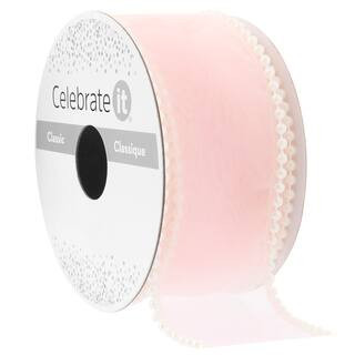 1.5" x 3yd. Pink Sheer Pearl Edge Ribbon by Celebrate It® Classic | Michaels® | Michaels Stores