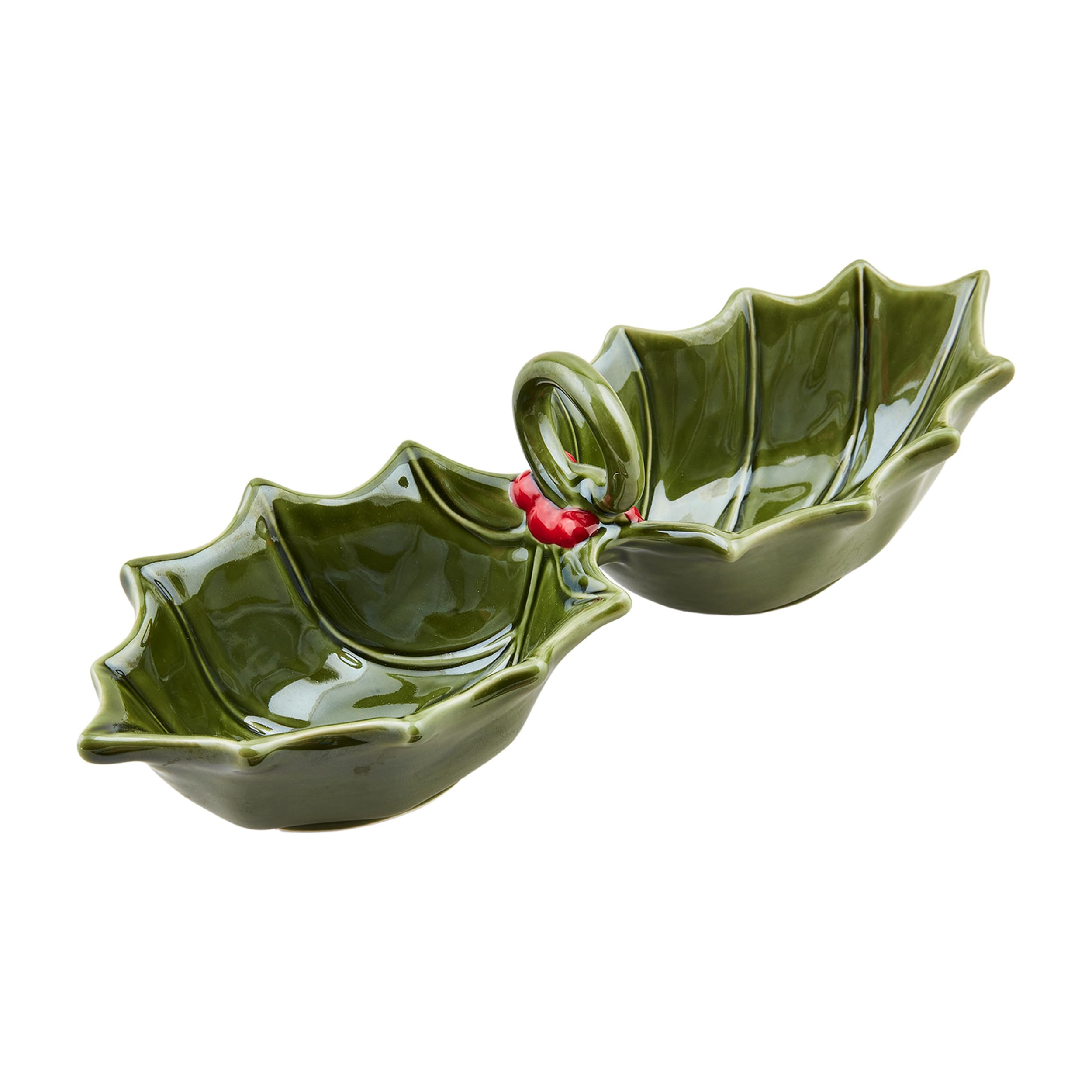 Mud Pie Double Holly Tidbit; 4" x 11" | Amazon (US)