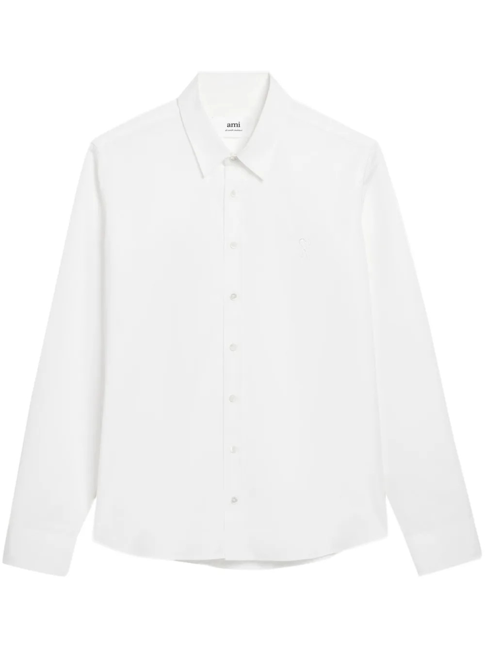 AMI Paris logo-embroidered Cotton Shirt | White | FARFETCH SK | Farfetch Global
