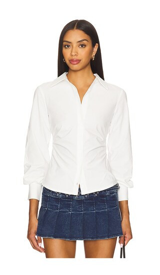 ALL THE WAYS Millie Button Up Top in White. - size M | Revolve Clothing (Global)