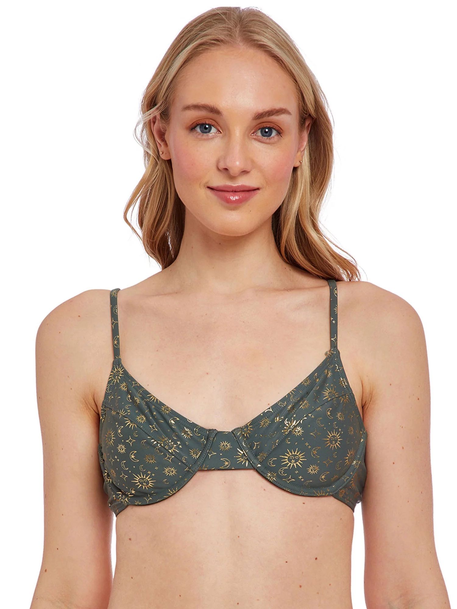 Cyn & Luca Juniors Penny Celestial Gold Push Up Bra Bikini Top - Walmart.com | Walmart (US)