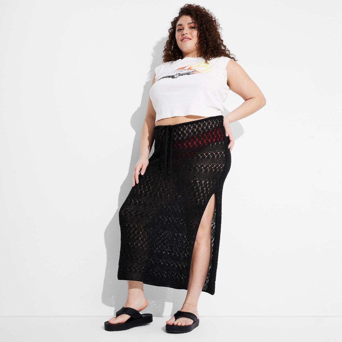 Women's Open Work Sweater Midi Skirt - Wild Fable™ | Target