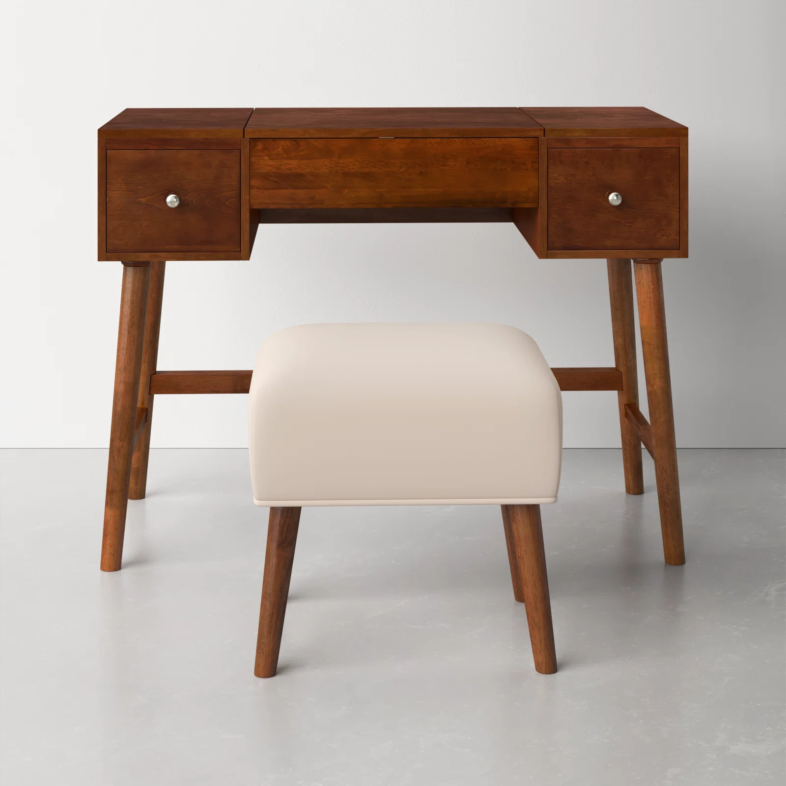 AllModern Headley Mid Century Modern 2 Drawer Flip Top Vanity Set & Reviews | Wayfair | Wayfair North America