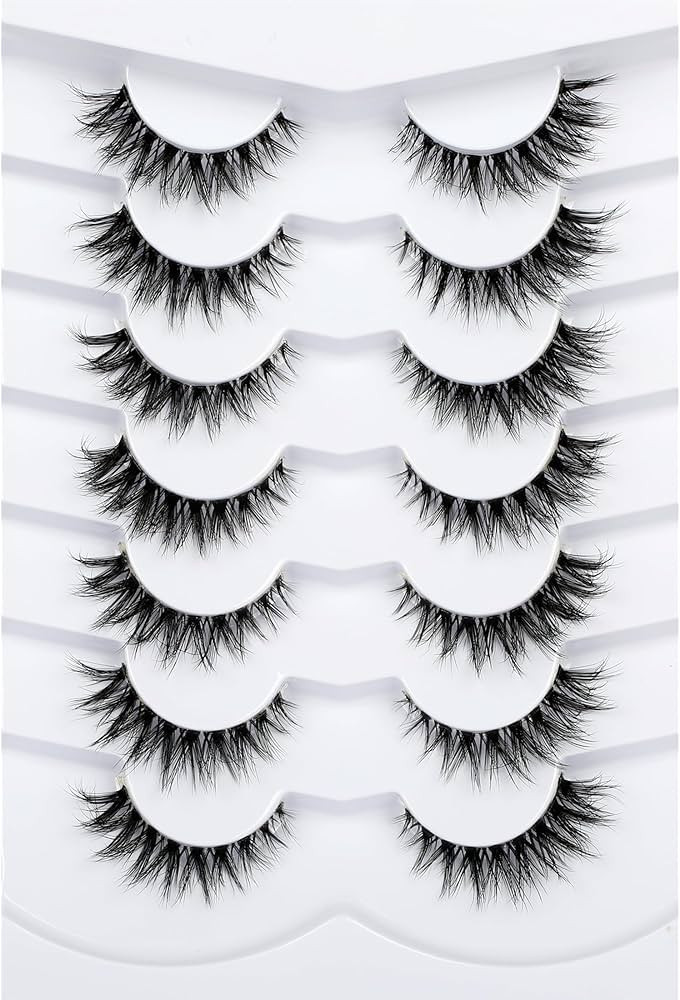 Pooplunch False Eyelashes Invisible Band Cat Eye Look Natural Wispy Lashes Extension Volume Fluff... | Amazon (US)