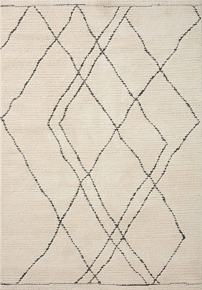 Loloi II Fabian Collection FAB-02 Ivory/Charcoal 5'-3" x 7'-6" Area Rug | Amazon (US)