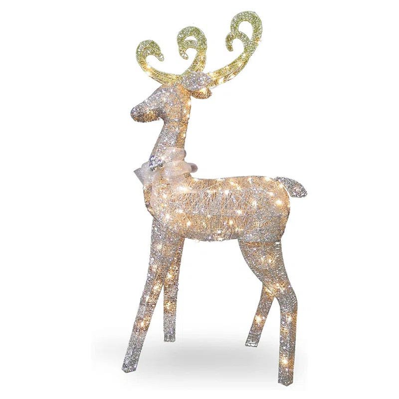 Crystal Standing Deer Christmas Decoration Lighted Display | Wayfair North America