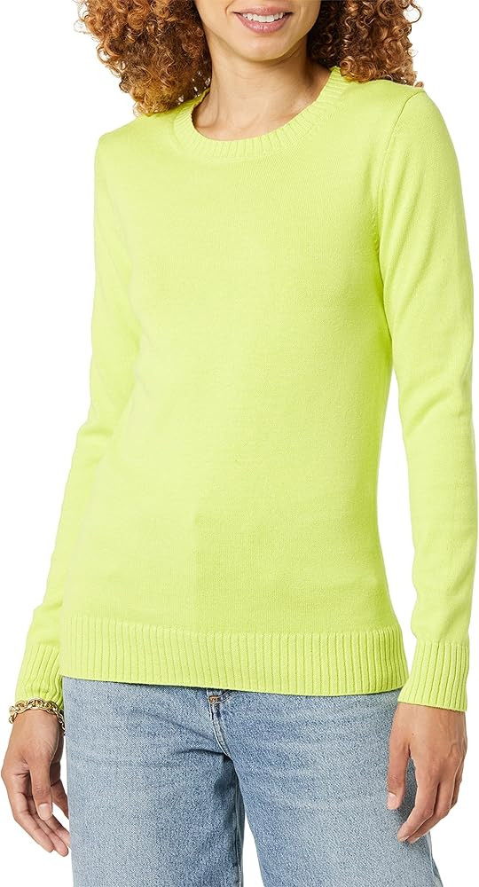 Amazon Essentials Women's 100% Cotton Crewneck Sweater (Available in Plus Size) | Amazon (US)