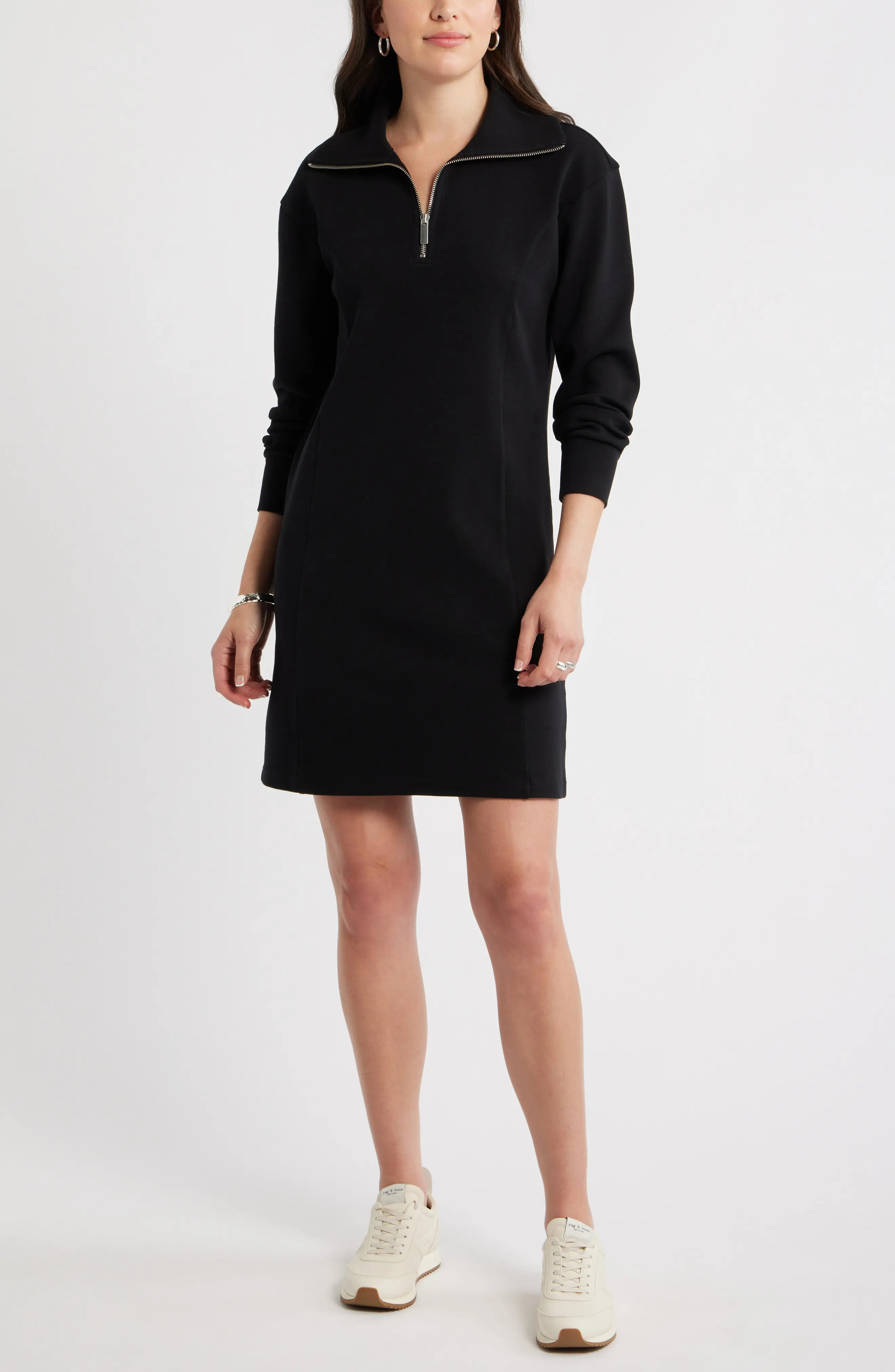 Long Sleeve Half Zip Knit Travel Dress (Women) | Nordstrom | Nordstrom