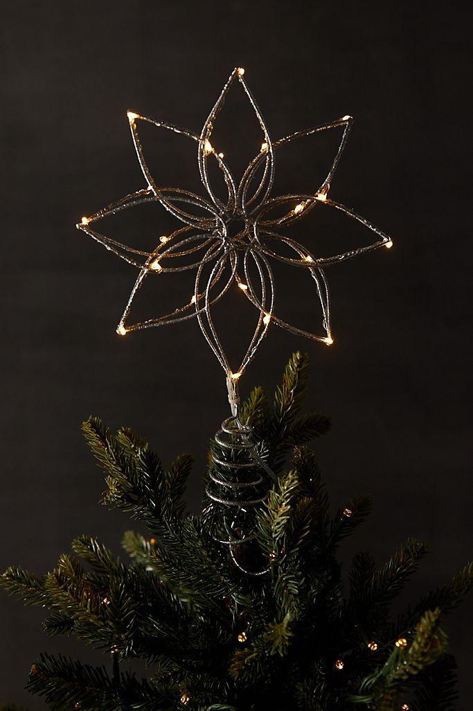 Pre-Lit LED Christmas Tree Topper, Flower | Anthropologie (US)