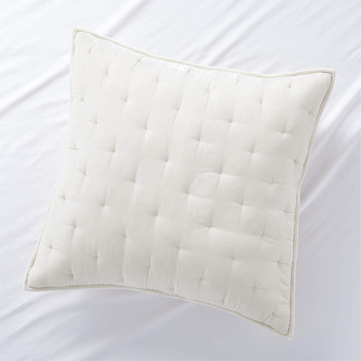 Juliet Black Velvet Euro Sham + Reviews | Crate & Barrel | Crate & Barrel