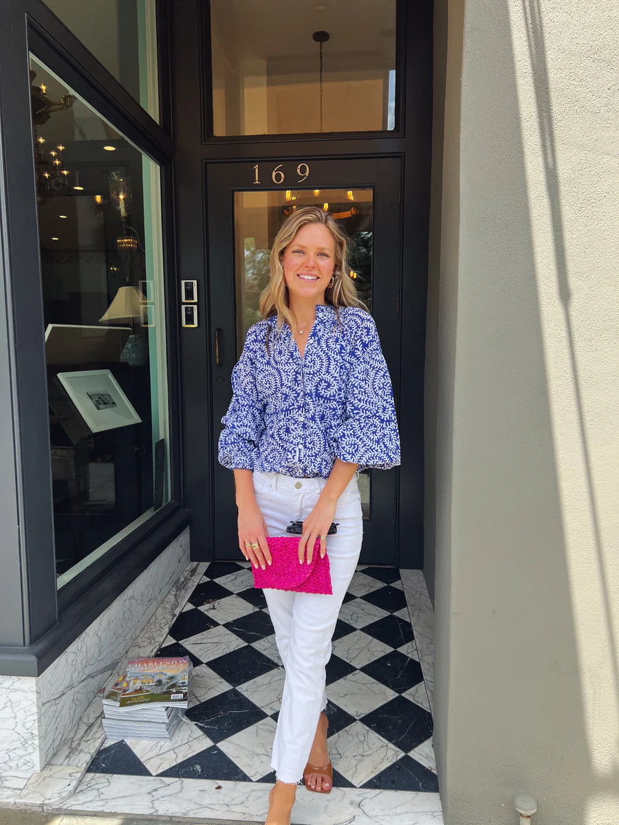 Geneva Shirt Indigo Fern | Madison Mathews