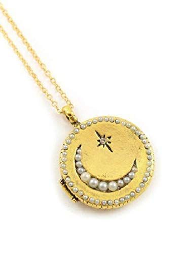 Ariana Ost Jewelry for Women Embellished Moon North Star Locket Necklace - Perfect New Year Gift! | Amazon (US)
