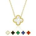 JeenMata White Flower Pendant Necklace in Yellow Gold Plated | Walmart (US)