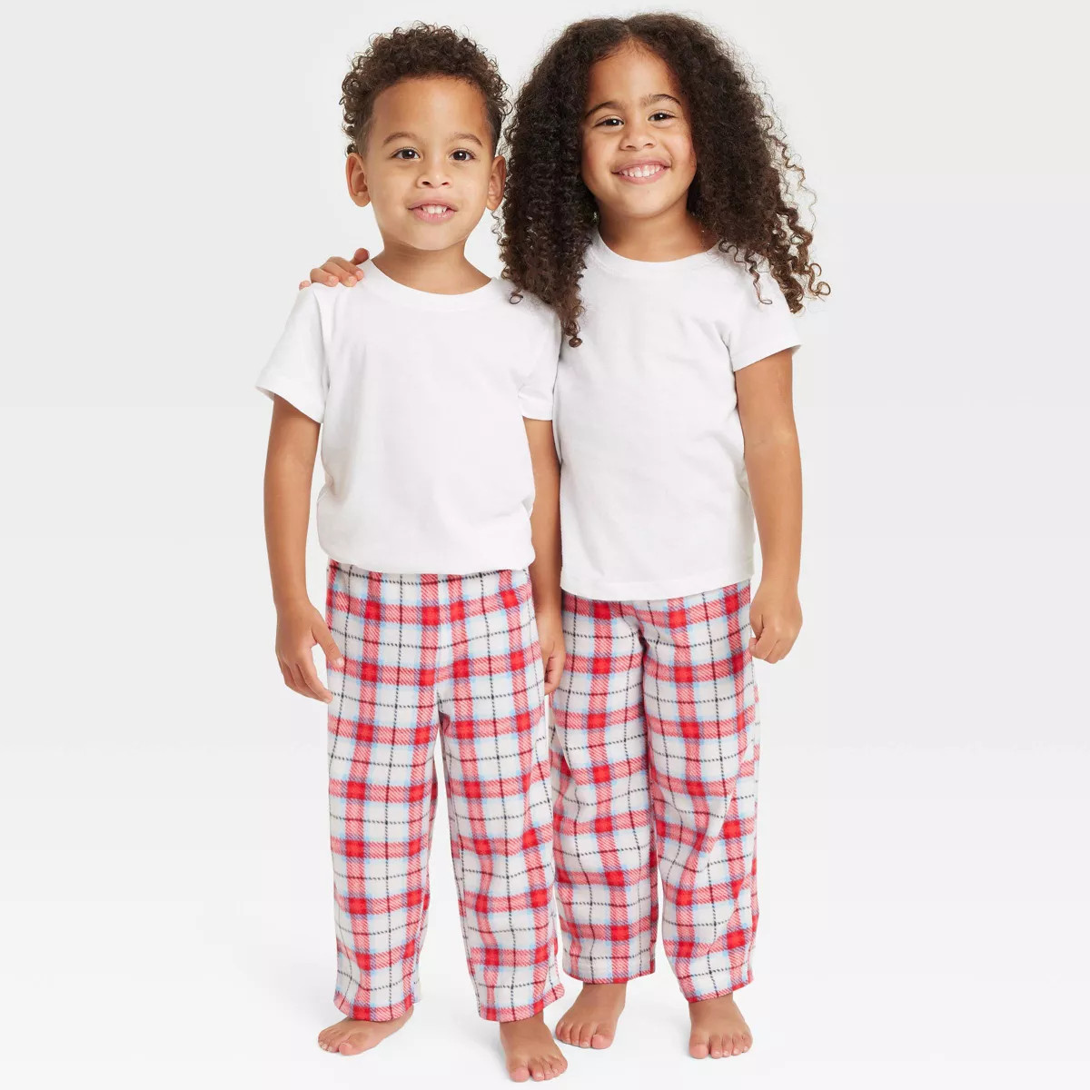 Toddler Plaid Microfleece Holiday Matching Family Pajama Pants - Wondershop™ White | Target