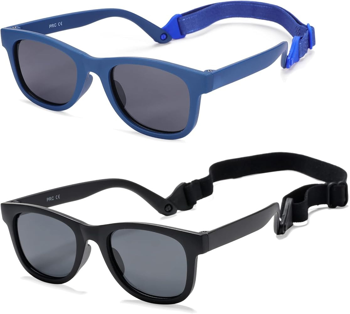 COASION Bendable Flexible Polarized Newborn Baby Sunglasses with Strap for Infant Boys Girls Age ... | Amazon (US)