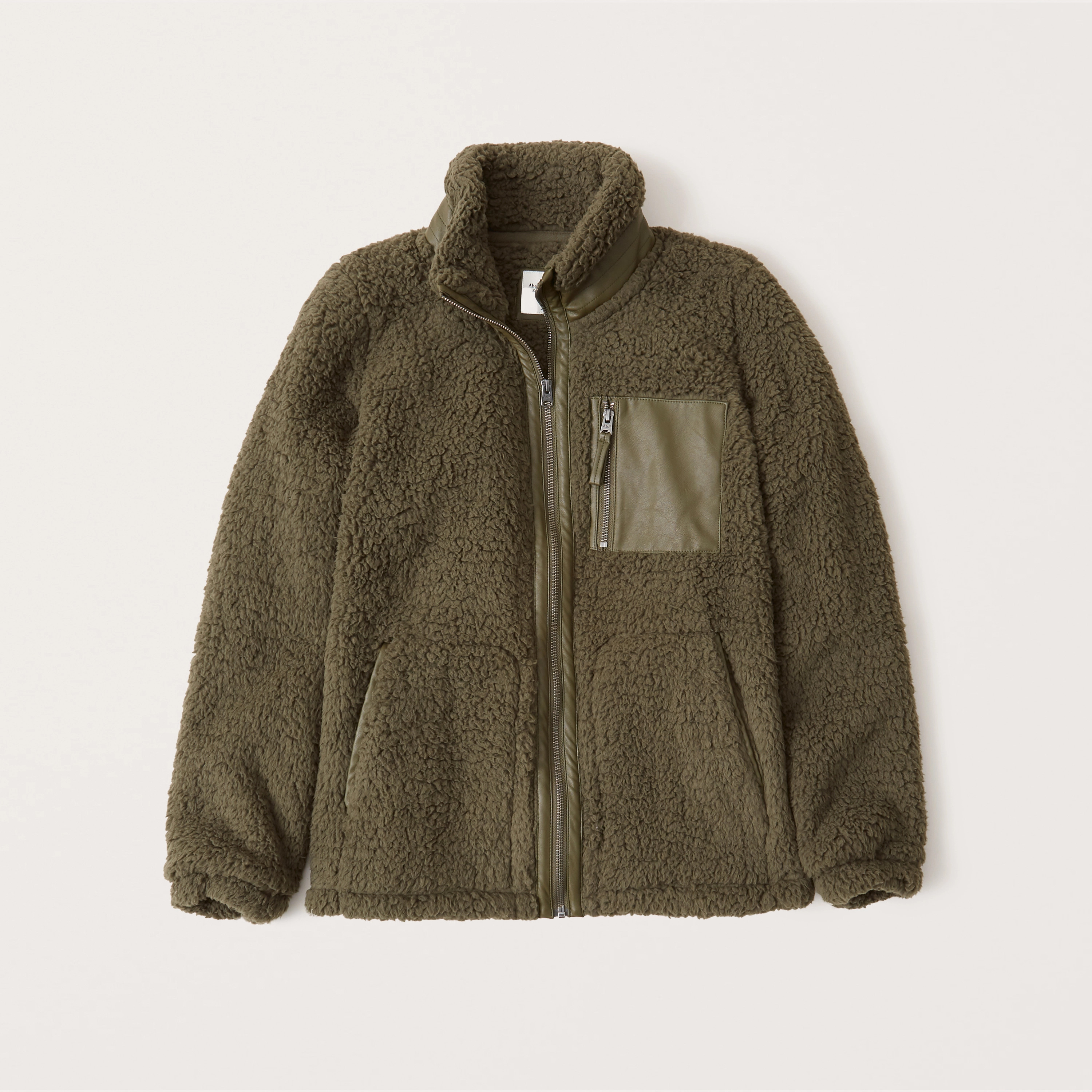 Sherpa Leather-Trim Jacket | Abercrombie & Fitch (US)