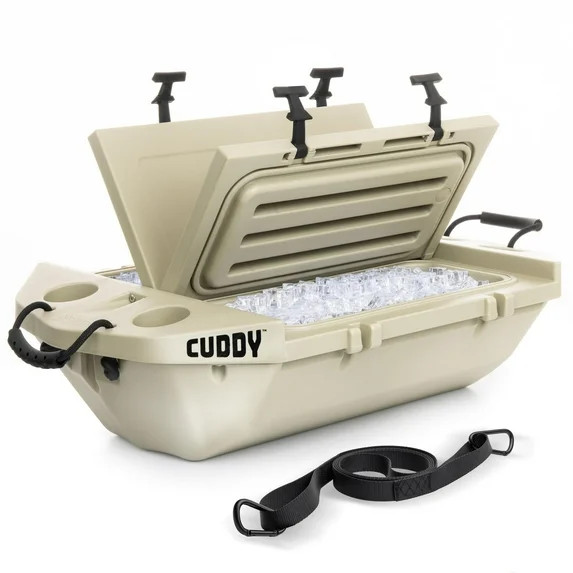 Cuddy Floating Cooler and Dry Storage Vessel - 40QT - Amphibious Hard Shell Design, Tan | Walmart (US)