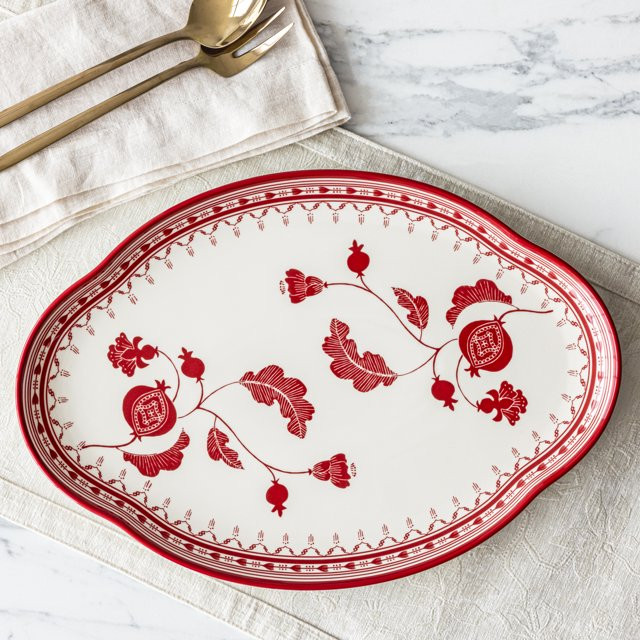 Sofia Home Red Stoneware Serve Platter | Walmart (US)