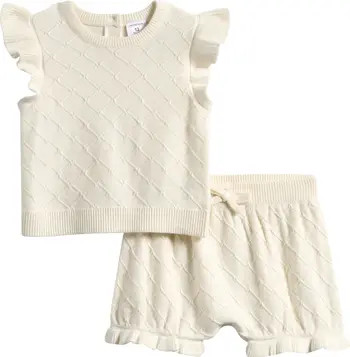 Flutter Sleeve Sweater & Bubble Shorts Set | Nordstrom