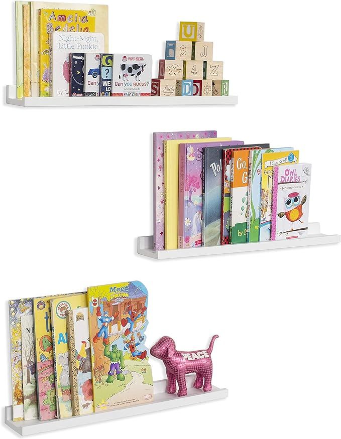 Wallniture Denver Wall Mounted Floating Shelves for Nursery Decor - Kid’s Room Bookshelf Displa... | Amazon (US)